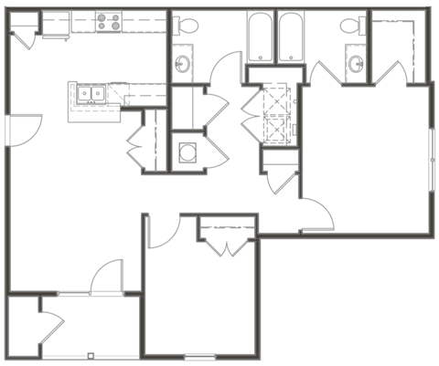 Salish Flats Apartments in Airway Heights, Washington Two Bedroom Floor Plan